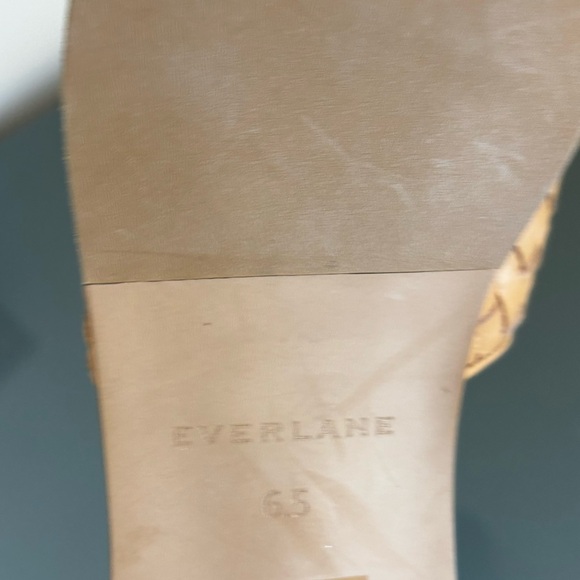 Everlane Block Heel Slides Tan Leather Woven 6.5.  Almost like new. Well made. - Picture 15 of 16